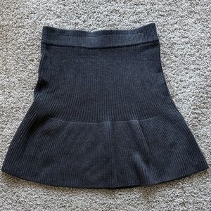 Zara Charcoal A-Line Knit Skirt small